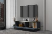MOBİLYA GEZEGENİ ARES 135 CM TV ÜNİTESİ ANTRASİT-ALTIN - 3