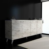 MOBİLYA GEZEGENİ  KAREN KONSOL K20  EFES MERMER - GÜMÜŞ 160 CM - 1