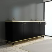 MOBİLYA GEZEGENİ SİYAH KAREN GOLD KONSOL 160 cm K20 SİYAH GOLD - 1