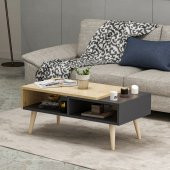 Mobilya Gezegeni Nove Ahşap Ayaklı Orta Sehpa Antrasit-Safir Meşe thumbnail 1