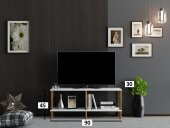 MOBİLYA GEZEGENİ OLES  TV ÜNİTESİ 90  CM BEYAZ-AHŞAP thumbnail 3