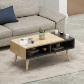 Mobilya Gezegeni Nove Ahşap Ayaklı Orta Sehpa Antrasit-Safir Meşe thumbnail 2