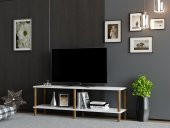 MOBİLYA GEZEGENİ OLES TV ÜNİTESİ 120  CM BEYAZ-AHŞAP thumbnail 2