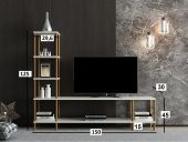 MOBİLYA GEZEGENİ OLES  TV ÜNİTESİ  150  CM BEYAZ-AHŞAP thumbnail 3