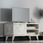 MOBİLYA GEZEGENİ GOLD SWEET TV ÜNİTESİ BEYAZ MERMER 90 CM - 1