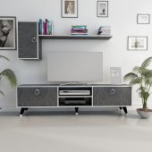 MOBİLYA GEZEGENİ Directory Tv Ünitesi Bendır Gümüş 160 Cm thumbnail 2