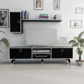 MOBİLYA GEZEGENİ Directory Tv Ünitesi Siyah Gümüş160 Cm thumbnail 1