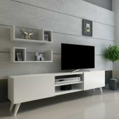 MOBİLYA GEZEGENİ NATURE TV ÜNİTESİ 160 CM PARLAK BEYAZ thumbnail 2