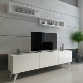 MOBİLYA GEZEGENİ CAMBRİDGE TV ÜNİTESİ 150 CM PARLAK BEYAZ - 1