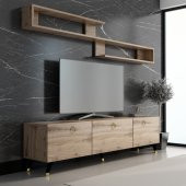 MOBİLYA GEZEGENİ LİYA TV ÜNİTESİ 150 CM ÇIRAĞAN GOLD thumbnail 1