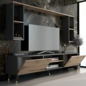 MOBİLYA GEZEGENİ STİLL GOLD TV ÜNİTESİ 180 CM ANTRASİT-ÇIRAĞAN  X2137 thumbnail 2