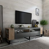 MOBİLYA GEZEGENİ BELGRAD TV ÜNİTESİ ANTRASİT-ÇIRAĞAN 42 CM DERİNLİK / 150 CM GENİŞLİK DEMİR AYAKLI - 1