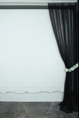 KARDELEN MODEL SİYAH RENK TEK KANAT Pileli Fon Perde 75*260 cm thumbnail 6