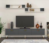 MOBİLYA GEZEGENİ LİNE TV ÜNİTESİ BEYAZ-ANTRASİT 180 CM - X3132 - 1
