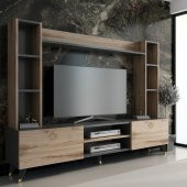 MOBİLYA GEZEGENİ MERCY GOLD TV ÜNİTESİ 180 CM ANTRASİT ÇIRAĞAN thumbnail 1