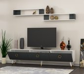MOBİLYA GEZEGENİ LİNE TV ÜNİTESİ BEYAZ-ANTRASİT 180 CM - X3132 - 3