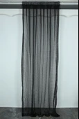 KARDELEN MODEL SİYAH RENK TEK KANAT Pileli Fon Perde 75*260 cm thumbnail 2
