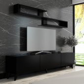 MOBİLYA GEZEGENİ X4032 SİYAH TV ÜNİTESİ 210 CM - 1