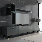 MOBİLYA GEZEGENİ MEER GOLD TV ÜNİTESİ 210 CM ANTRASİT - 1