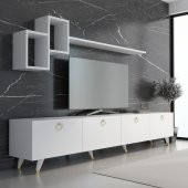 MOBİLYA GEZEGENİ MEER GOLD TV ÜNİTESİ 210 CM BEYAZ - 1