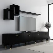 MOBİLYA GEZEGENİ MEER GOLD TV ÜNİTESİ 210 CM SİYAH - 1