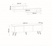 MOBİLYA GEZEGENİ EMMA TV ÜNİTESİ 150CM BEYAZ thumbnail 3