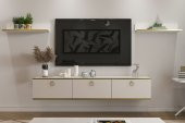 MOBİLYA GEZEGENİ BELLA TV ÜNİTESİ 150 CM BEYAZ-ALTIN - 1
