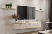 MOBİLYA GEZEGENİ BELLA TV ÜNİTESİ 150 CM BEYAZ-ALTIN - 2