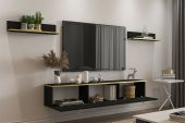 MOBİLYA GEZEGENİ BELLA TV ÜNİTESİ 150 CM SİYAH-ALTIN - 3
