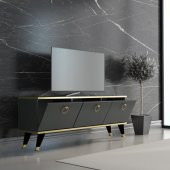 MOBİLYA GEZEGENİ SANDRA TV ÜNİTESİ ANTRASİT GOLD 130 CM thumbnail 2
