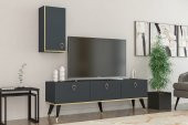MOBİLYA GEZEGENİ HERMES TV ÜNİTESİ 150 CM ANTRASİT-ALTIN - 2