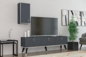 MOBİLYA GEZEGENİ Hermes Tv Ünitesi 150 Cm Antrasit-Gümüş - 2