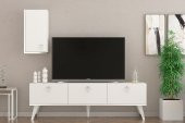 MOBİLYA GEZEGENİ Hermes Tv Ünitesi 150 Cm Beyaz-Gümüş - 1