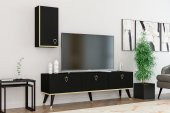 MOBİLYA GEZEGENİ HERMES TV ÜNİTESİ 150 CM SİYAH-ALTIN - 2
