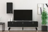 MOBİLYA GEZEGENİ HERMES TV ÜNİTESİ 150 CM SİYAH-GÜMÜŞ - 1