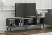MOBİLYA GEZEGENİ LUNA TV ÜNİTESİ 160 CM ANTRASİT-ALTIN - 3
