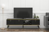 MOBİLYA GEZEGENİ LUNA TV ÜNİTESİ 160 CM SİYAH-ALTIN - 1