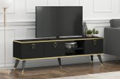 MOBİLYA GEZEGENİ LUNA TV ÜNİTESİ 160 CM SİYAH-ALTIN - 3