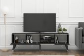 MOBİLYA GEZEGENİ LUNA TV ÜNİTESİ 160 CM SİYAH-GÜMÜŞ - 3