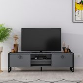 MOBİLYA GEZEGENİ THALİA TV ÜNİTESİ DEMİR AYAK ANTRASİT 150 CM thumbnail 1