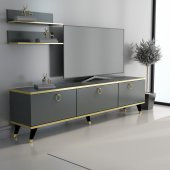 MOBİLYA GEZEGENİ Antrasit Altın Elite Gold Tv Ünitesi 180 cm Z2003 - 1