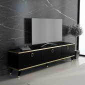 MOBİLYA GEZEGENİ Gold Tv Ünitesi Siyah - Altın 210 cm Genişlik - 1