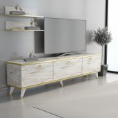 MOBİLYA GEZEGENİ Efes Mermer - Altın  Elite Gold Tv Ünitesi 180 cm Z2003 - 1