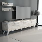 MOBİLYA GEZEGENİ Efes Mermer-Gümüş Elite Gold Tv Ünitesi 180 cm Z2003 - 1