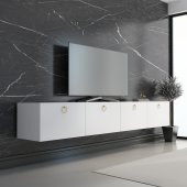MOBİLYA GEZEGENİ HAMPER TV ÜNİTESİ BEYAZ GOLD 180 CM - 1