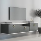 MOBİLYA GEZEGENİ WALL TV ÜNİTESİ 150 CM BEYAZ ANTRASİT - 1