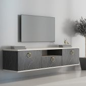 MOBİLYA GEZEGENİ WALL TV ÜNİTESİ 150 CM BEYAZ - BENDİR MERMER - 1