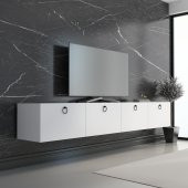 MOBİLYA GEZEGENİ HAMPER TV ÜNİTESİ BEYAZ 180 CM SİYAH KULP - 1