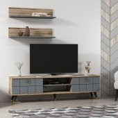 MOBİLYA GEZEGENİ LOVE GOLD TV ÜNİTESİ / ÇIRAĞAN - ANTRASİT 180 CM - 2