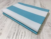 CRAFT HOME KATLANABİLİR PLASTİK HASIR HALI KİLİM KAMP PİKNİK PLAJ PARK BAHÇE TERAS VERANDA TURKUAZ-BEYAZ - 10